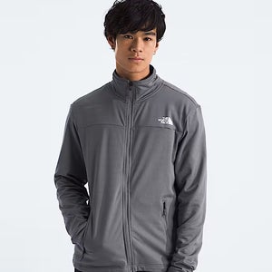 The North Face Cedar Trail Grid Jacket Men's Small Gray Fleece Full-Zip FHD164
