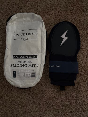 Blue Bruce Bolt Senior Size Sliding Mitt (New)