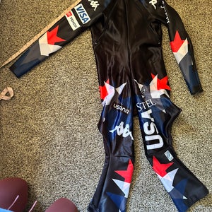 US Ski Team Kappa Men's XL Speed Ski Suit (Used) FIS Legal (plus bonus training suit!)