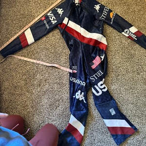 US Ski Team Kappa Men's XL Speed Ski Suit (Used) FIS Legal (plus bonus training suit!)
