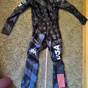 US Ski Team Kappa Men's XL Speed Ski Suit (Used) FIS Legal (plus bonus training suit!)