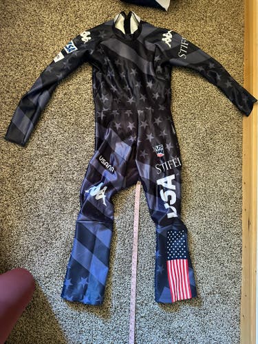 US Ski Team Kappa Men's XL Speed Ski Suit (Used) FIS Legal (plus bonus training suit!)