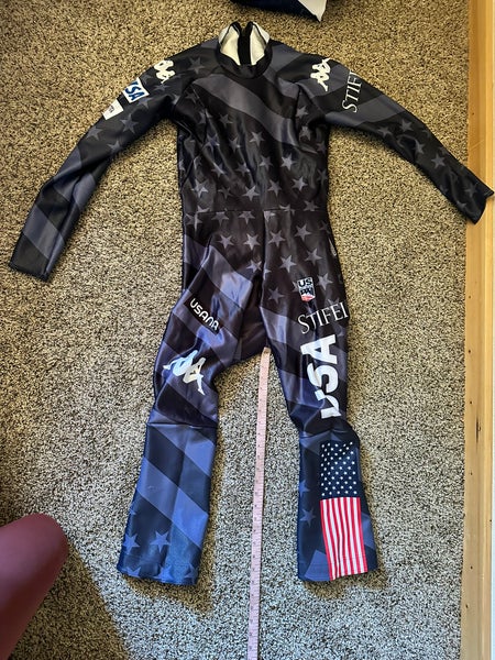 US Ski Team Kappa Men's XL Speed Ski Suit (Used) FIS Legal (plus bonus training suit!)
