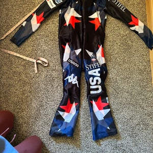 US Ski Team Kappa Men's XL Speed Ski Suit (Used) FIS Legal (plus bonus training suit!)