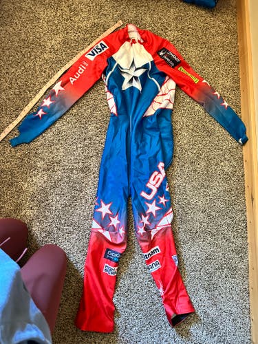 US Ski Team Men's custom size XL Tall Spyder Marvel Ski Suit (Used) FIS Legal - (plus bonus suit!)