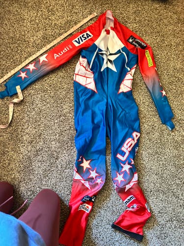 US Ski Team Men's custom size XL Tall Spyder Marvel Ski Suit (Used) FIS Legal -  (plus bonus suit!)