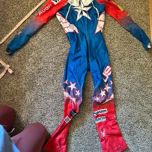US Ski Team Men's custom size XL Tall Spyder Marvel Ski Suit (Used) FIS Legal - small tear