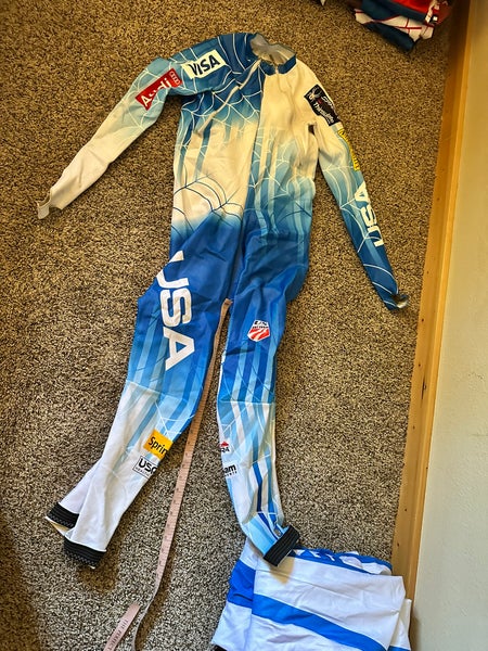US Ski Team Men's custom size XL Tall Spyder Ski Suit (Used) FIS Legal - (plus bonus suit!)