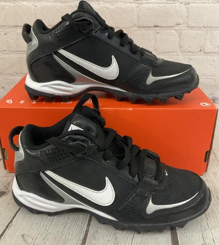 Nike 396263 012 Landshark Legacy MID BG Youth Football Cleats Black White US 3Y