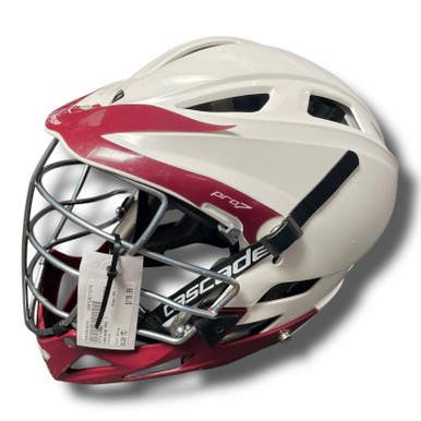 Used Cascade PRO 7 Lacrosse Helmet White MD 11375-S000363974