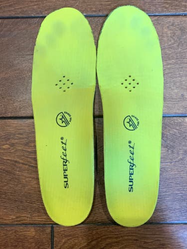 SuperFeet Yellow Performance Skate Insoles Footbeds Size D (7.0) *Read Full Description*