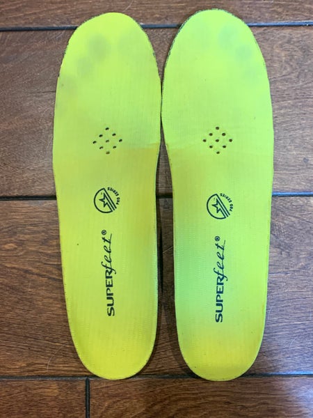 SuperFeet Yellow Performance Skate Insoles Footbeds Size D (7.0) *Read Full Description*