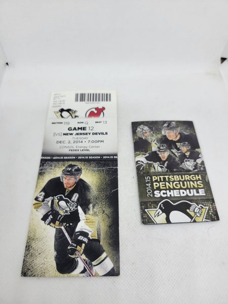 Pittsburgh Penguins vs New Jersey Devils NHL December 2, 2014 Game Ticket