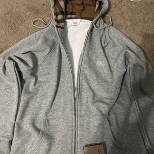 Burberry Gray Zip Up MEDIUM