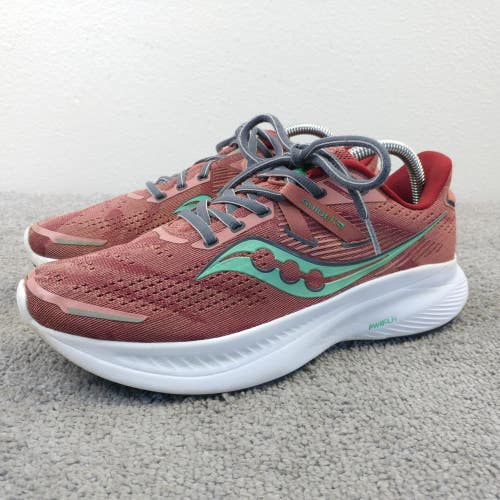 Saucony Guide 16 Womens Size 9.5 Running Shoes Red Pink Low Top Sneakers