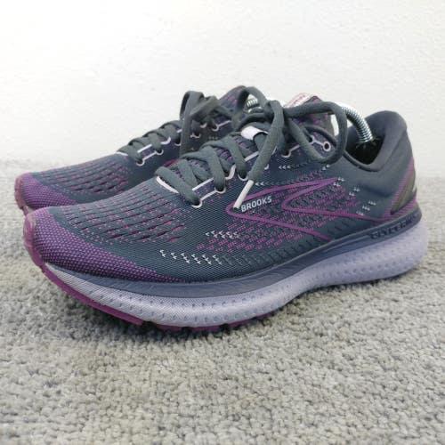 Brooks Glycerin GTS 19 Womens Size 8.5 Running Shoes Gray Purple Sneakers