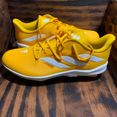Adidas Adizero Afterburner Men Size 13 Metal Baseball Cleats Yellow White IG2276