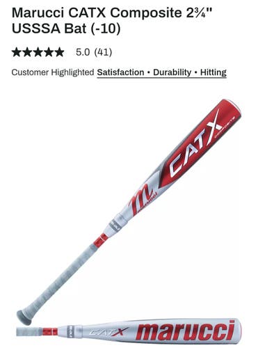 Marucci CAT X Composite USSSA Certified Bat (-10) 18 oz 28" (Used)