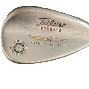 Titleist Spin Milled Vokey Design Lob Wedge 58*12 RH Stiff Steel 35" New Grip