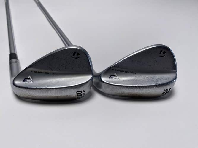 TaylorMade Milled Grind 3 Raw Chrome Wedge Set 56* 12 60* 10 TT DG Mens RH