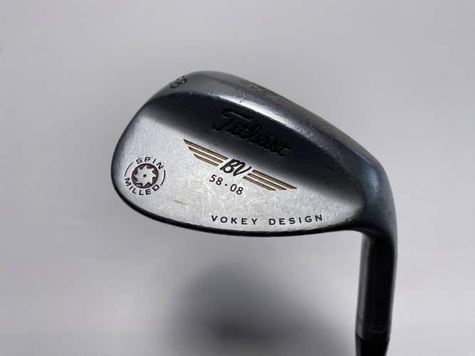 Titleist Vokey Spin Milled Chrome 2009 Lob Wedge LW 58* 8 Wedge Steel Mens RH