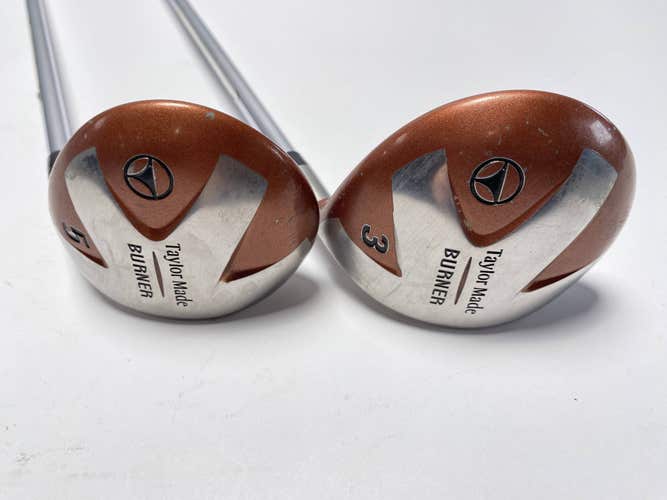 TaylorMade Burner 1998 3 & 5 Fairway Wood Set 15* 18* Bubble L-60 Plus Mens RH