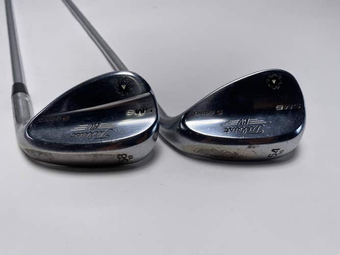 Titleist Vokey SM6 Tour Chrome Wedge Set 54* 10 58* 10 Wedge Steel Mens RH