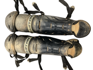 Used Easton SHINGUARDS Catchers Leg Guards Black Youth 11613-S000165924