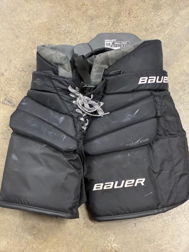 Black Senior Small Bauer Elite Hockey Goalie Pants (Used)