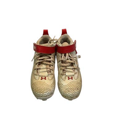 Used Under Armour BH BASEBALL CLEATS BB/SB Cleats Red And White Junior 03.5 11347-S000253289