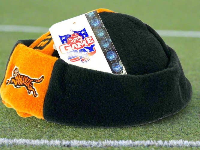Cincinnati Bengals Vintage NFL Late '90s Fleece "Jughead" Style NOS Beanie (New)