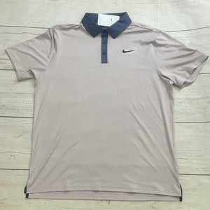 Nike Dri-FIT Tour Contrast Golf Polo Platinum Violet Size Small FZ7501-019