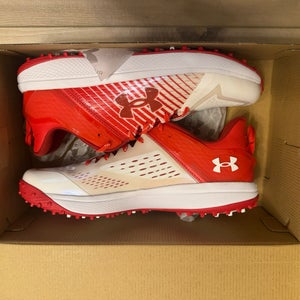 Red Men's Adult Size 13.0 (W 14.0) Under Armour Molded Cleats Cleats (New)