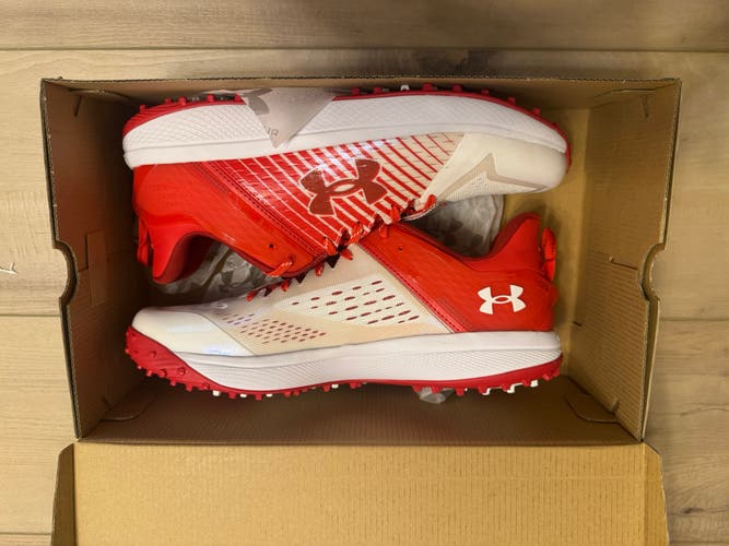 Red Men's Adult Size 13.0 (W 14.0) Under Armour Molded Cleats Cleats (New)