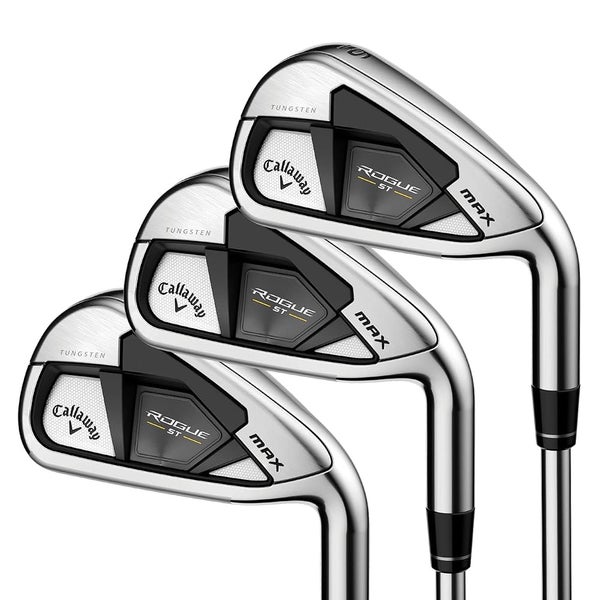 Men's 2023 Callaway Rogue ST Max Left Hand Iron Set Stiff Flex  Graphite/Steel Shaft (Used)