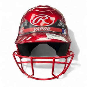 Used Rawlings VAPOR Batting Helmet w/Mask Red MD 11863-S000023281
