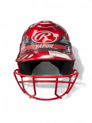Used Rawlings VAPOR Batting Helmet w/Mask Red MD 11863-S000023281