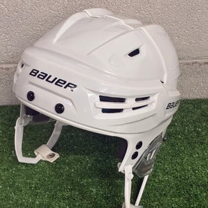 White Medium Bauer Re-akt 65 Helmet (Used)