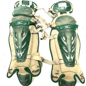 Used Mizuno SAMURAI Catchers Leg Guards Green Youth 11860-S000296009