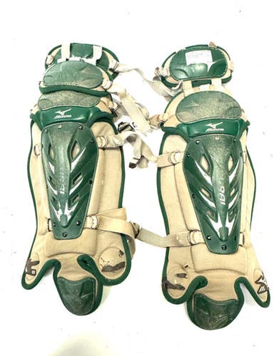 Used Mizuno SAMURAI Catchers Leg Guards Green Youth 11860-S000296009
