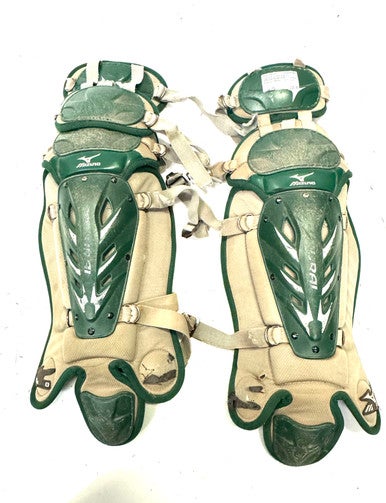Used Mizuno SAMURAI Catchers Leg Guards Green Youth 11860-S000296009