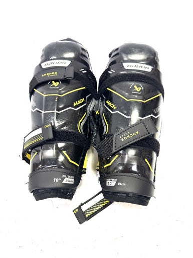 Used Bauer SUPREME MACH Youth Shin Guards Black 10" 11860-S000296014