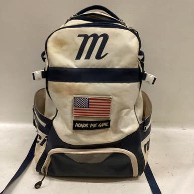 Used Marucci HONOR THE GAME BB/SB Player Backpack White/Black/Navy 11725-S000486491