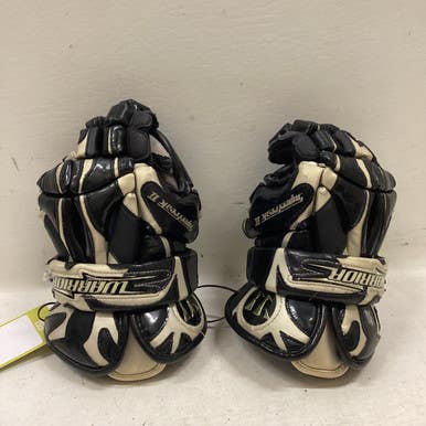 Used Warrior SUPER FREAK GOALIE Lacrosse Gloves Mens Black And White 13" 11725-S000489947