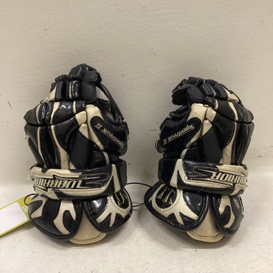 Used Warrior SUPER FREAK GOALIE Lacrosse Gloves Mens Black And White 13" 11725-S000489947
