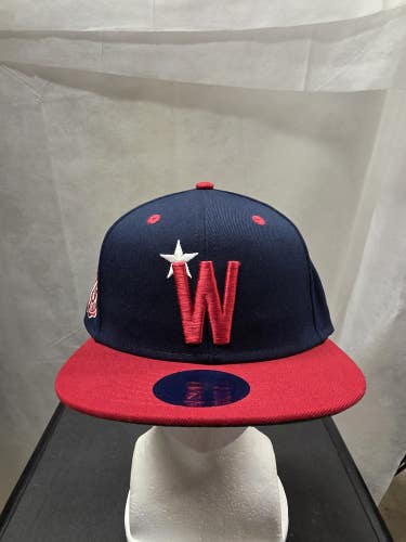 NWS Washington Black Senators Ebbets Field Flannels Fitted Hat 7 1/2