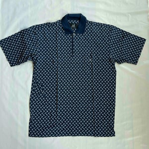 Alfred Dunhill 100% cotton Navy parsley embroidery Logo pocket Polo Shirt XL