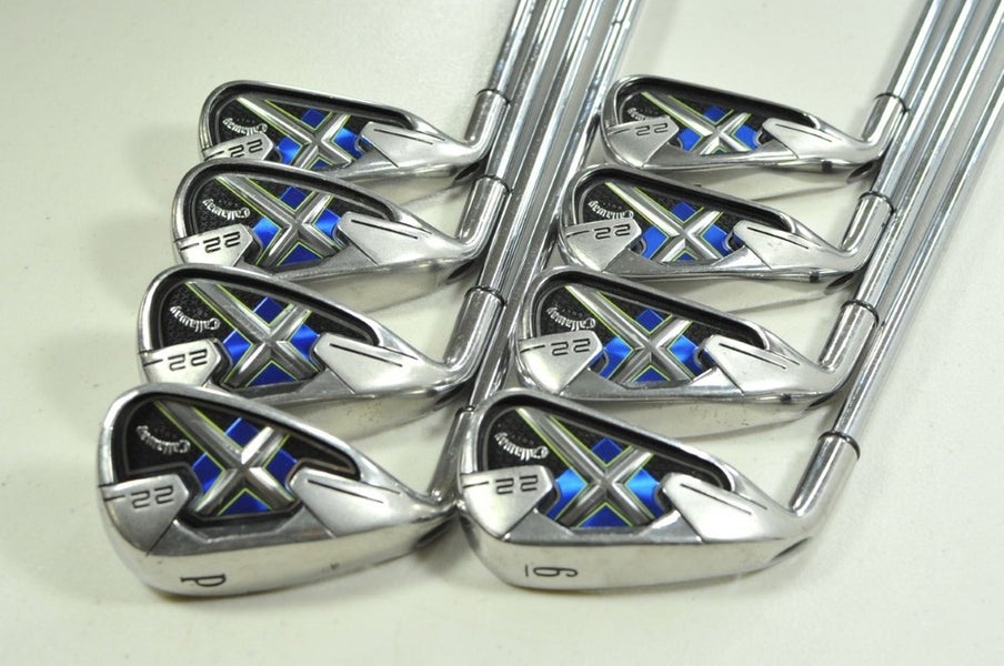 LEFT HANDED Callaway X-22 3-PW Iron Set Uniflex Steel  # 201128