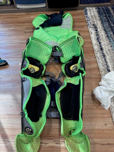 All Star System 7 Axis Catcher's Chest Protector and Shin Guards Navy/Green
