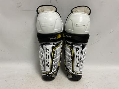 Used CCM TACKS 9060 Junior Shin Guards White/Black/Yellow 12" 11855-S000189429